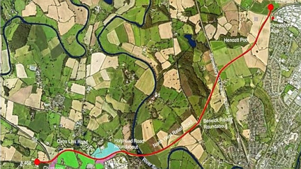 Route of the proposed North West "Relief" Road