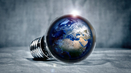 Light bulb with globe inside