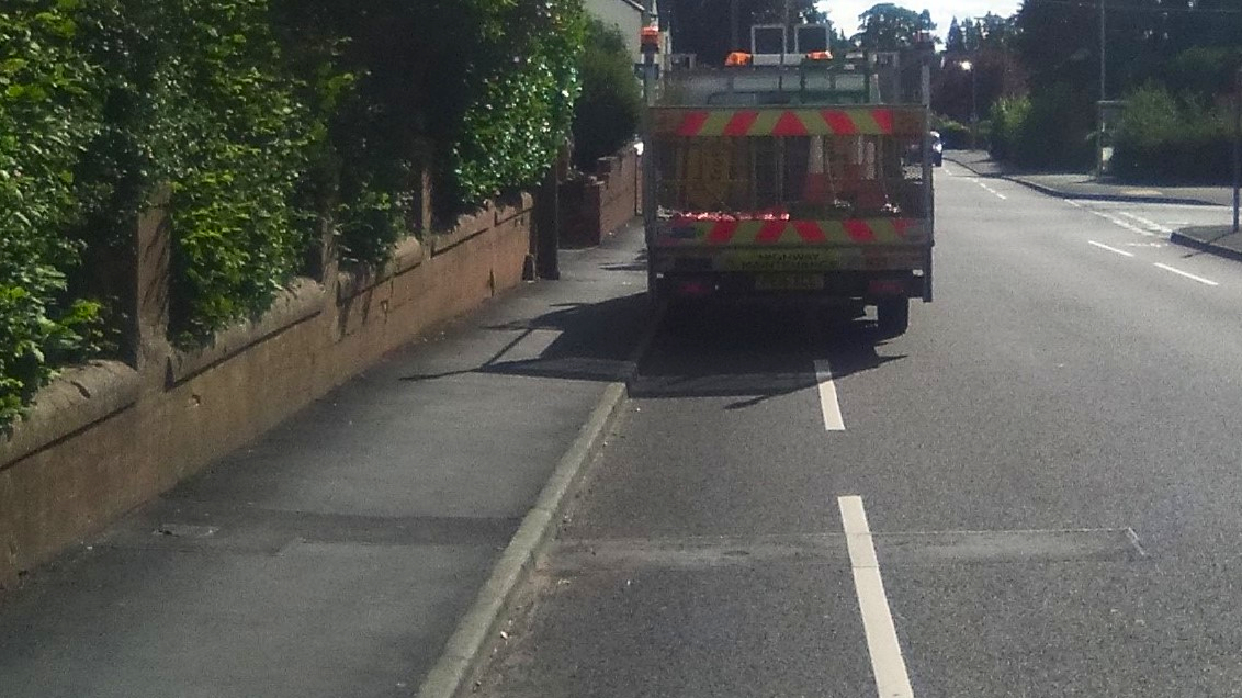 Blocked cycle lane