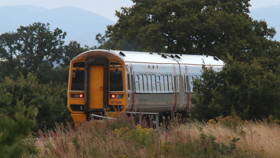 A train coming towards the viewer